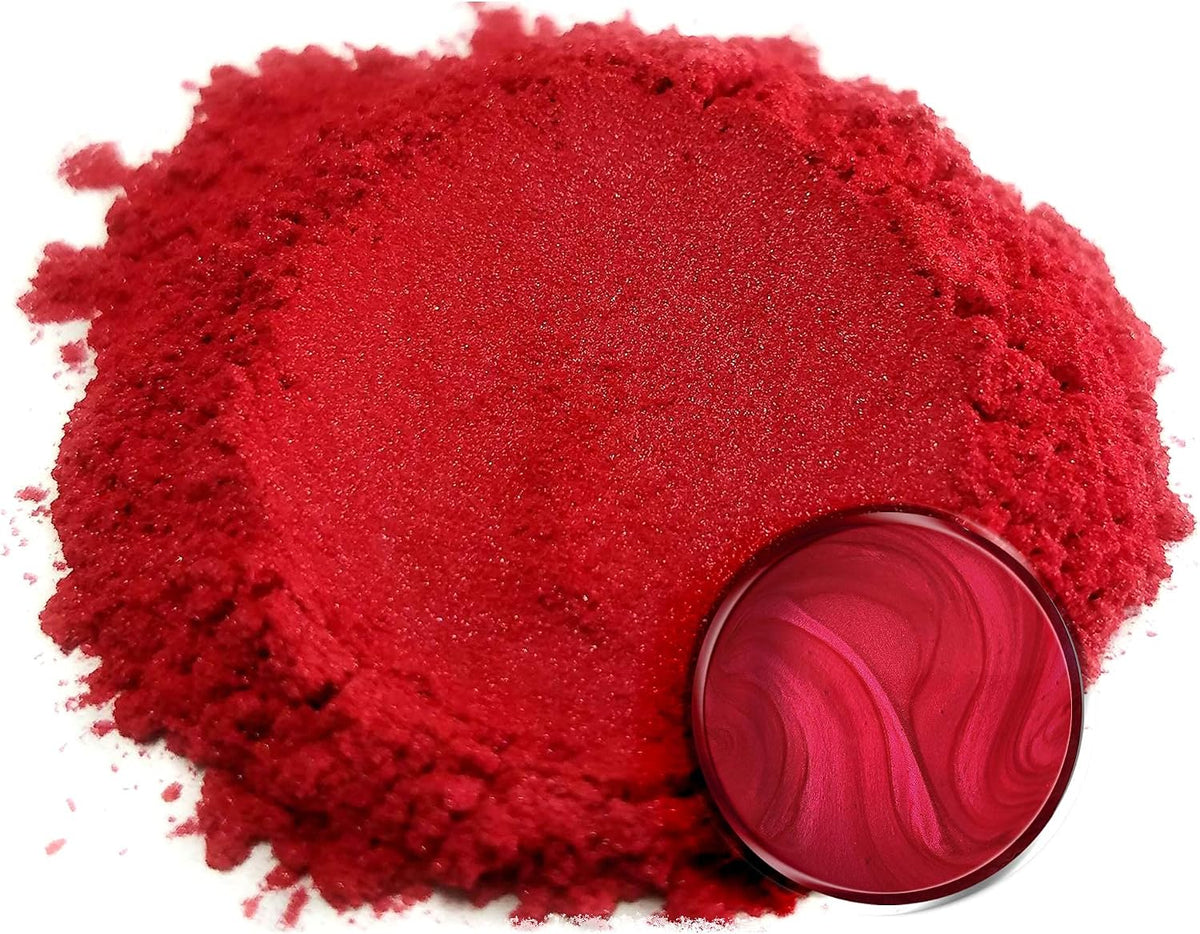 Pigments Premium Red Mica Powder - Baku Red (50Gr) - for Epoxy, Resin, Soap, Paint, Woodworking, Acrylic Pouring, Bath Bombs, Fishing Lures - DIY Arts and Crafts Additive