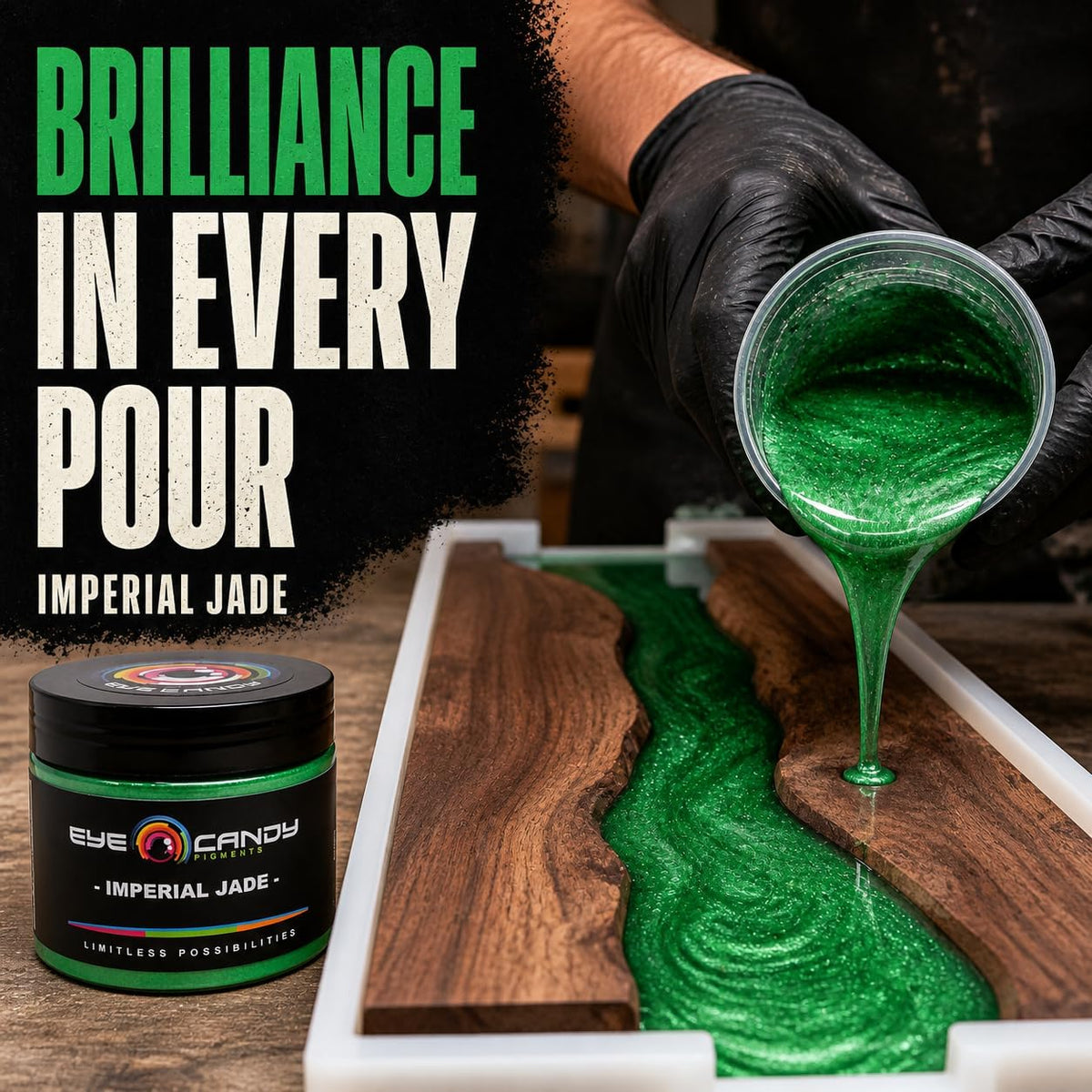 Pigments Premium Green Mica Powder - Imperial Jade (50Gr) - for Epoxy, Resin, Soap, Paint, Woodworking, Acrylic Pouring, Bath Bombs, Fishing Lures - DIY Arts and Crafts Additive