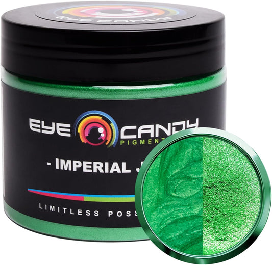 Pigments Premium Green Mica Powder - Imperial Jade (50Gr) - for Epoxy, Resin, Soap, Paint, Woodworking, Acrylic Pouring, Bath Bombs, Fishing Lures - DIY Arts and Crafts Additive