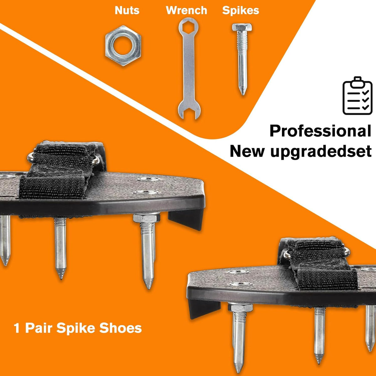 Epoxy Floor Spiked Shoes Fully Assembled Gunite Spiked Shoes with 3/4" Short Spikes for Garage Floor Epoxy, Overlays, Cover Installation,1 Pair (Fine Black, Large 2 Pair)
