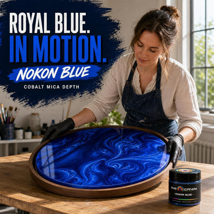Pigments Premium Blue Mica Powder - Nokon Blue (50Gr) - for Epoxy, Resin, Soap, Paint, Woodworking, Acrylic Pouring, Bath Bombs, Fishing Lures - DIY Arts and Crafts Additive