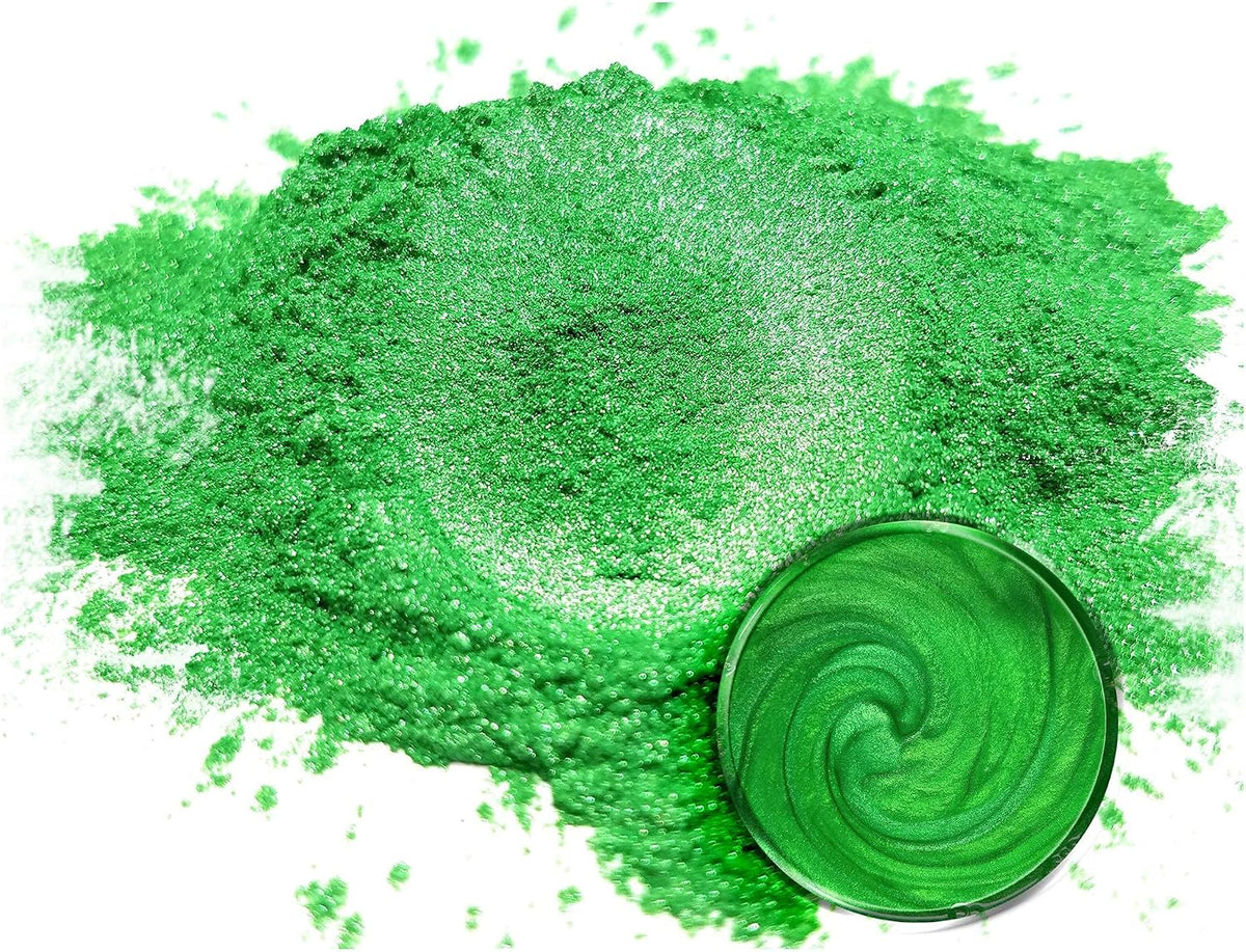 Pigments Premium Green Mica Powder - Imperial Jade (50Gr) - for Epoxy, Resin, Soap, Paint, Woodworking, Acrylic Pouring, Bath Bombs, Fishing Lures - DIY Arts and Crafts Additive