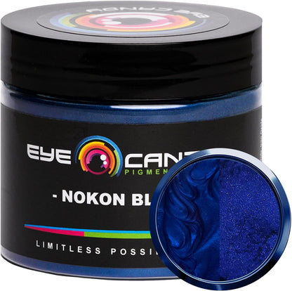 Pigments Premium Blue Mica Powder - Nokon Blue (50Gr) - for Epoxy, Resin, Soap, Paint, Woodworking, Acrylic Pouring, Bath Bombs, Fishing Lures - DIY Arts and Crafts Additive