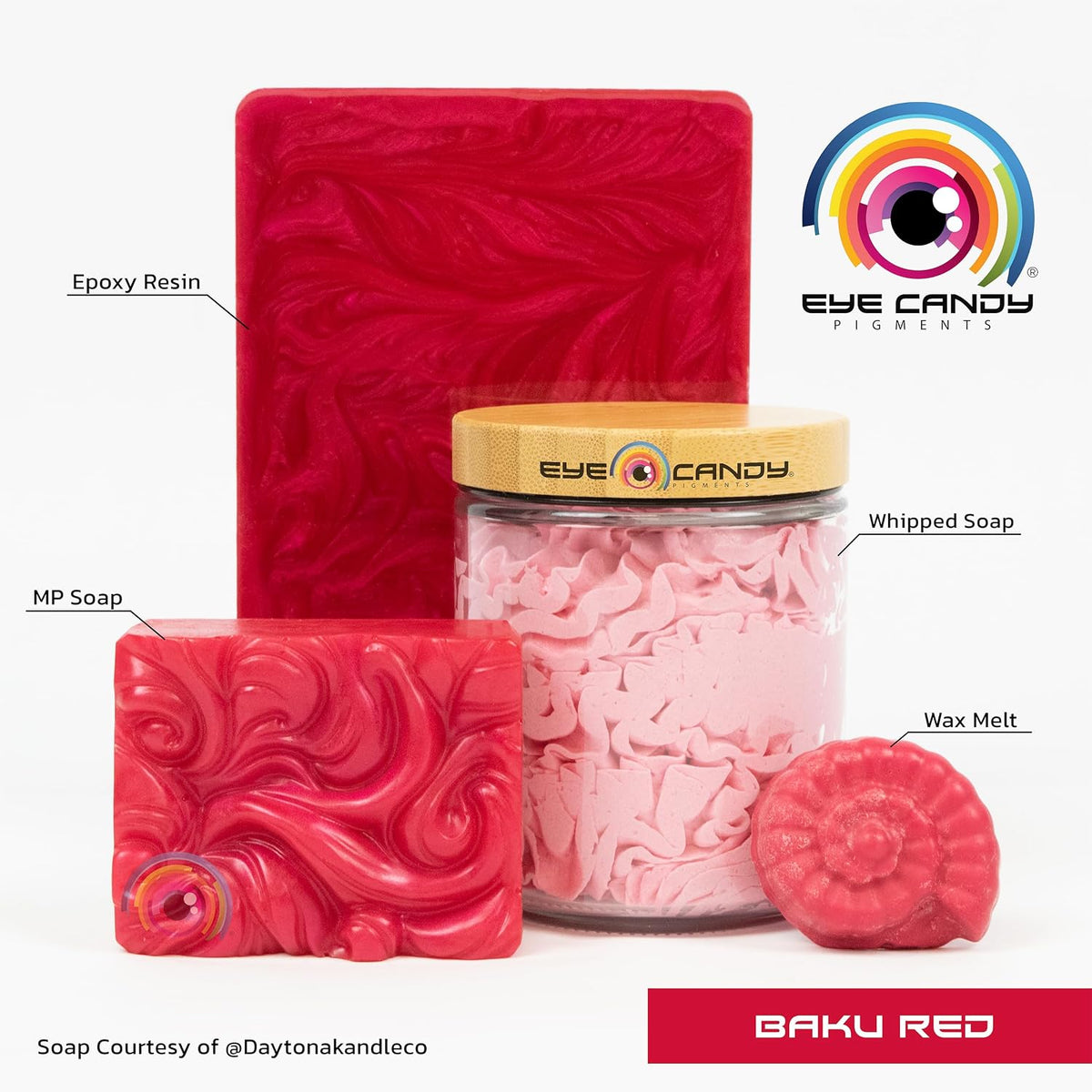 Pigments Premium Red Mica Powder - Baku Red (50Gr) - for Epoxy, Resin, Soap, Paint, Woodworking, Acrylic Pouring, Bath Bombs, Fishing Lures - DIY Arts and Crafts Additive