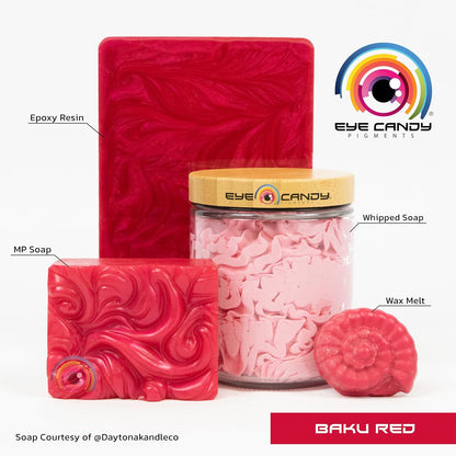 Pigments Premium Red Mica Powder - Baku Red (50Gr) - for Epoxy, Resin, Soap, Paint, Woodworking, Acrylic Pouring, Bath Bombs, Fishing Lures - DIY Arts and Crafts Additive