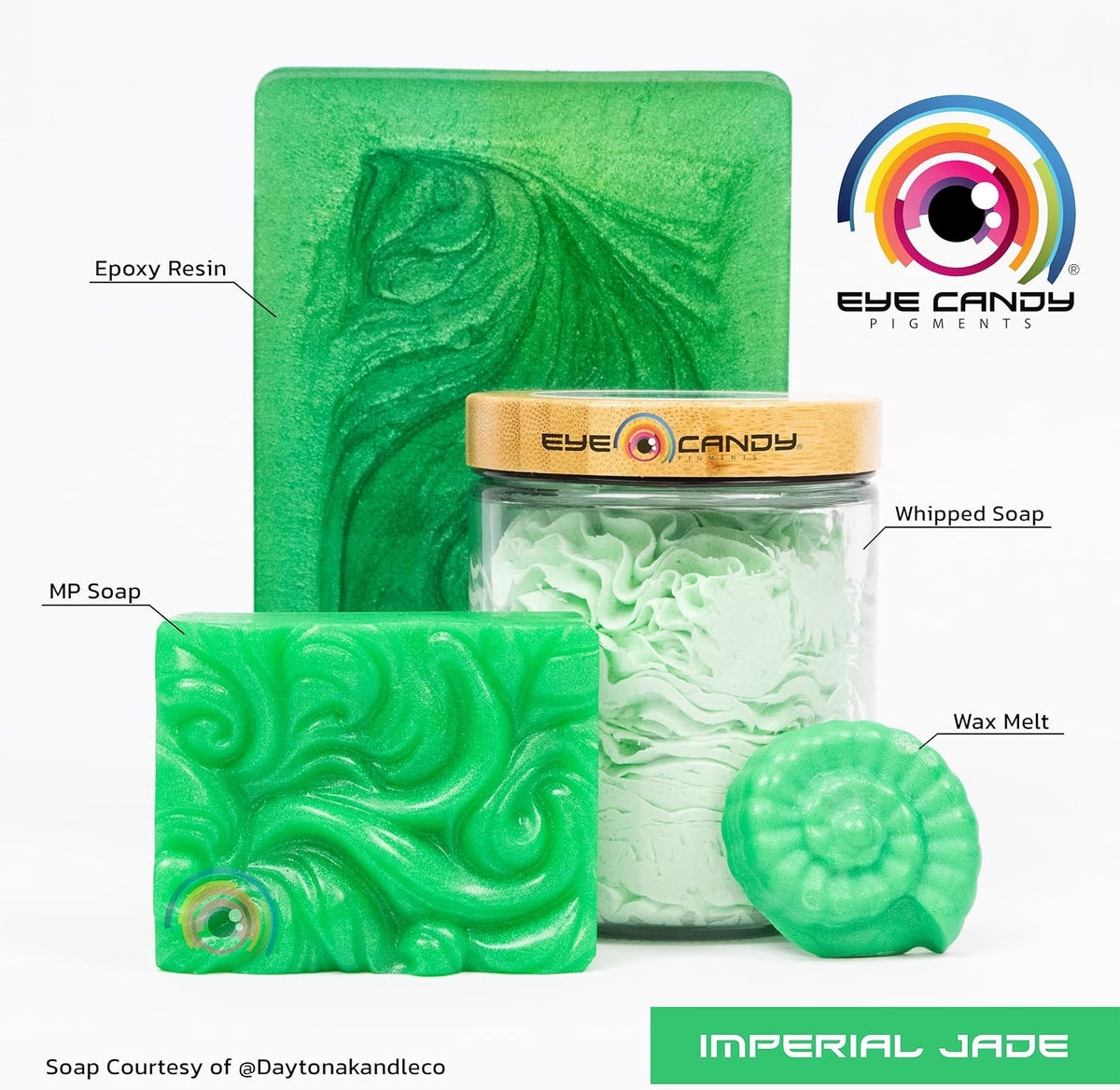 Pigments Premium Green Mica Powder - Imperial Jade (50Gr) - for Epoxy, Resin, Soap, Paint, Woodworking, Acrylic Pouring, Bath Bombs, Fishing Lures - DIY Arts and Crafts Additive