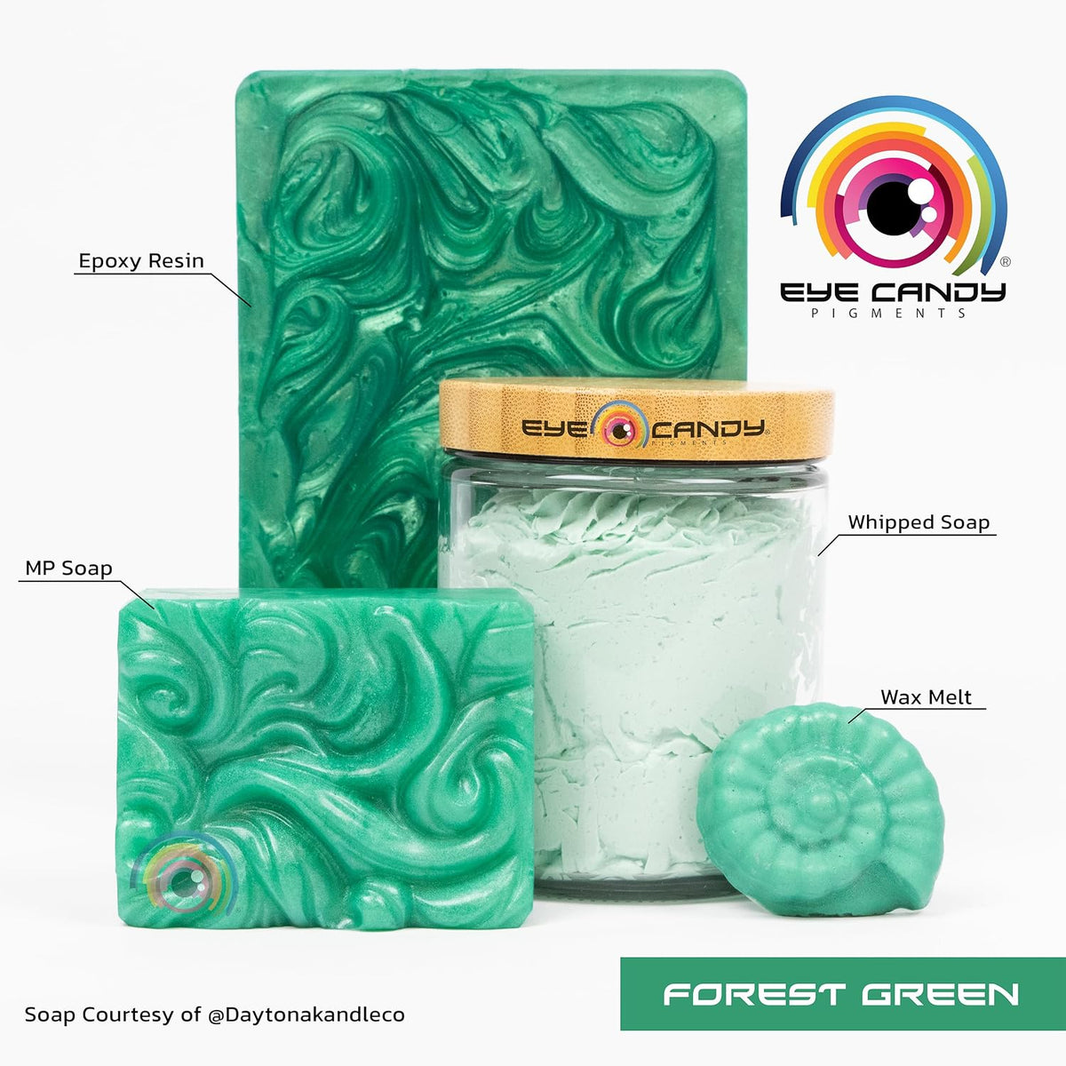 Pigments Premium Green Mica Powder - Forest Green (50Gr) - for Epoxy, Resin, Soap, Paint, Woodworking, Acrylic Pouring, Bath Bombs, Fishing Lures - DIY Arts and Crafts Additive