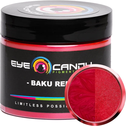 Pigments Premium Red Mica Powder - Baku Red (50Gr) - for Epoxy, Resin, Soap, Paint, Woodworking, Acrylic Pouring, Bath Bombs, Fishing Lures - DIY Arts and Crafts Additive