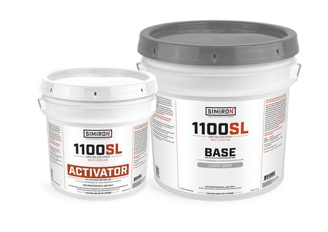 Epoxy Resin Coating 3 Gallon Kit - Light Gray - Standard Cure Speed - for Floors, Counter Tops, Garages & More -100% Solids -2 Components - Self Leveling, Chemical Resistant, Solvent-Free