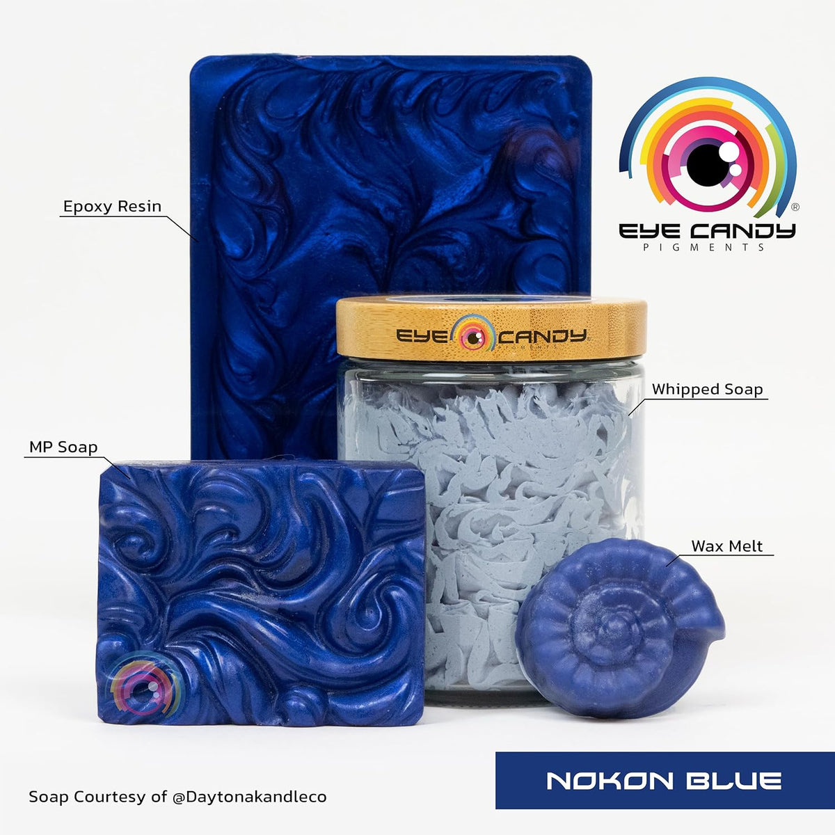Pigments Premium Blue Mica Powder - Nokon Blue (50Gr) - for Epoxy, Resin, Soap, Paint, Woodworking, Acrylic Pouring, Bath Bombs, Fishing Lures - DIY Arts and Crafts Additive